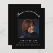 Photographie noire élégant programme funéraire (Devant / Derrière)