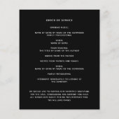 Photographie noire élégant programme funéraire (Dos)
