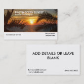 Photographie Ocean Sunset Carte de visite (Devant / Derrière)
