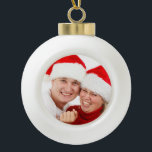 Photographie personnalisée Ornement de boule en cé<br><div class="desc">Personalize the photograph in this ceramic ball ornementent with any significatif picture from your year. From Baby's 1st Christmas to Weddings this ornament is the parfait item for you.</div>