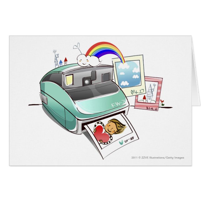 Photographie sortant d'un appareil-photo (Devant horizontal)