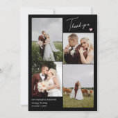 Photographies de Mariage de coeur rose noir Merci  (Devant)