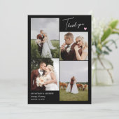 Photographies de Mariage de coeur rose noir Merci  (Debout devant)