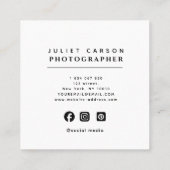 Photography Calligraphy Script Circle Photo   Vierkante Visitekaartje (Achterkant)