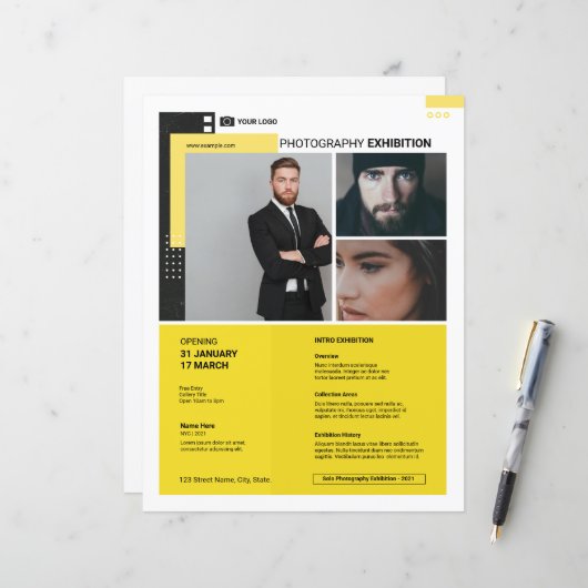Photography Exhibition Flyer Template (Devant/Arrière en situation)