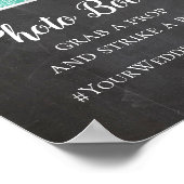 Photomaton tableau noir mariage. Moderne hashtag (Coin)