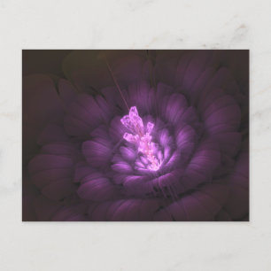 Photon Flower — Paars — Digital Fractal Art Poster Briefkaart