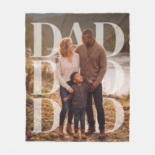 PhotoPop Papa Aangepaste Familie Foto Fleece Deken