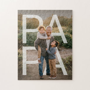 PhotoPop Papa Aangepaste Familiefoto Legpuzzel