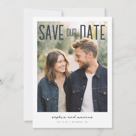 PhotoPop Save Our Date Modern Design Save The Date (Voorkant)