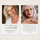 Photos Carte de prière funéraire Memorial (Devant & derrière)