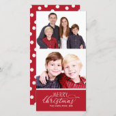 Photos Cartes de Noël 2 Photos Script chic (Devant / Derrière)