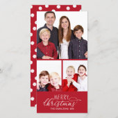 Photos Cartes de Noël 3 Photos Script chic (Devant / Derrière)