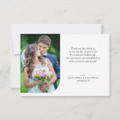 Photos courbes simples et modernes Mariage Merci (Dos)