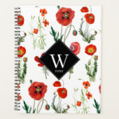 Photos d'Aquarelle Rouge Floral Monogramme (Devant)