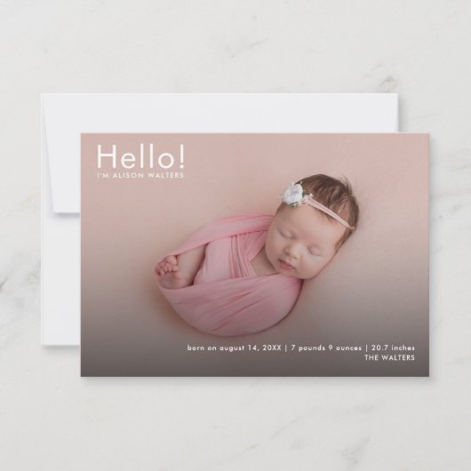 Photos de bébé Nom et Faire-part de naissance de s (Devant)