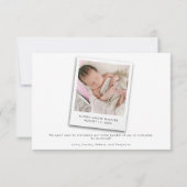 Photos de bébé Nom et Faire-part de naissance de s (Dos)