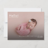 Photos de bébé Nom Faire-part de naissance personn (Devant)