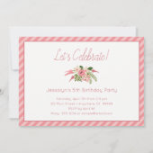 Photos de Coral Floral Invitation Anniversaire - D (Dos)
