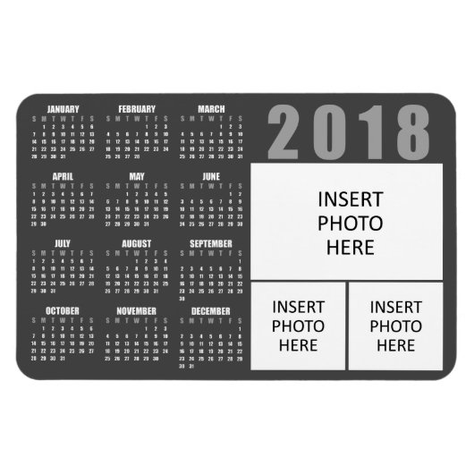 Photos de famille 2018 Magnet calendrier - 3 image (Horizontal)