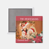 Photos de famille Magnet de Noël Poinsettia (Recto/Verso)