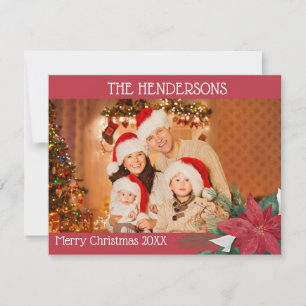 Photos de famille Noël Poinsettia Carte de vacance