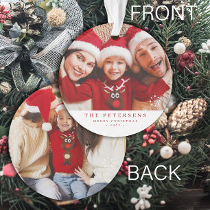 Photos de famille personnalisées 2 faces Noël