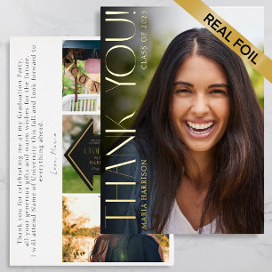 Photos de graduation Élégante Carte de remerciemen