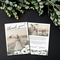 Photos de Mariage Anemones Blanches Merci Note