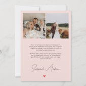 Photos de Mariage de Coeur rose vif Merci Note (Dos)