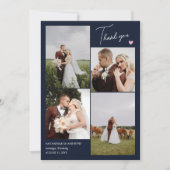 Photos de Mariage de Navy Pink Heart Merci Note (Devant)