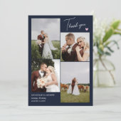 Photos de Mariage de Navy Pink Heart Merci Note (Debout devant)