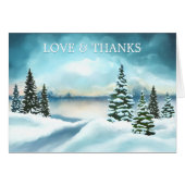 Photos de mariage d'hiver Merci Carte de note (Devant Horizontal)