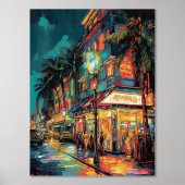 Photos de Miami Nightscape : Foil Poster Imprimer  (Recto)