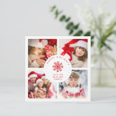 Photos de Noël de famille Modèle de flocon de neig (Debout devant)