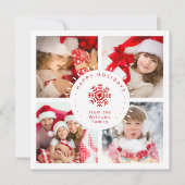 Photos de Noël de famille Modèle de flocon de neig (Devant)