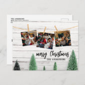 Photos de Noël en famille Carte postale rustique (Devant / Derrière)