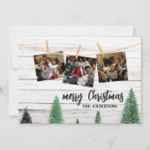 Photos de Noël en famille Carte rustique (Devant)