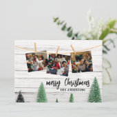 Photos de Noël en famille Carte rustique (Debout devant)