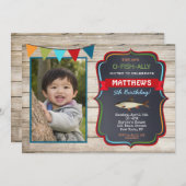 Photos de pêche Invitations à la fête d'anniversai (Devant / Derrière)