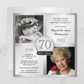 Photos des invitations à l'anniversaire du 70e ann (Devant / Derrière)