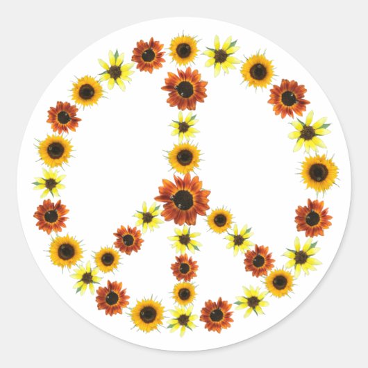 Photos des Stickers de Signe de Paix des Tournesol (Devant)