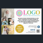Photos du logo bleu jaune Promo Petites entreprise<br><div class="desc">Flyers marketing bleu et jaune pour votre petite entreprise personnalisée avec votre logo, photos, code QR et texte personnalisé. Flyers promotionnels personnalisés pour votre petite entreprise, peut-être la photographie, l'aménagement paysager, la beauté, le bien-être, et plus encore. Ajoutez des photos, des adresses, des réseaux sociaux, un numéro de téléphone et...</div>