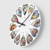Photos en forme de coeur Blanc rond grande horloge (Angle)