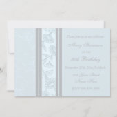 Photos Florales bleues Invitations à la fête du 90 (Dos)