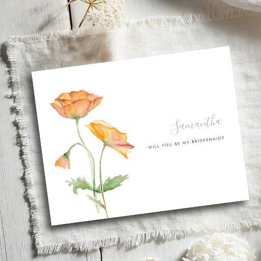 Photos Florales Orange Cartes de servante d'aquare