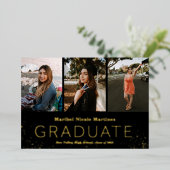 Photos modernes Graduation Gold Foil Faire-part (Debout devant)