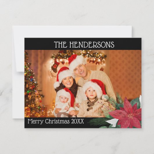 Photos Noël Poinsettia Carte de vacances (Devant)