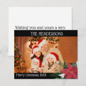 Photos Noël Poinsettia Carte de vacances (Devant / Derrière)