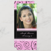 Photos noires roses Invitations à la fête du 18e a (Devant / Derrière)